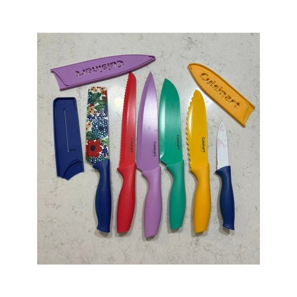 Knives Random Cuisinart Pioneer Women Kitchen Colorful Blades Sheaths Qty of‎ 6